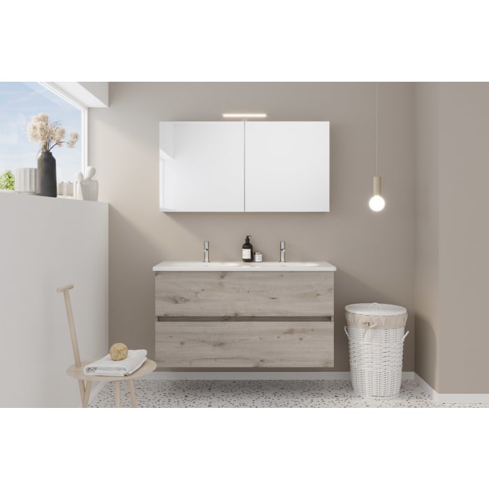 burgbad Liniq Badmöbel Set 120,5 cm mit LED-Spiegelschrank