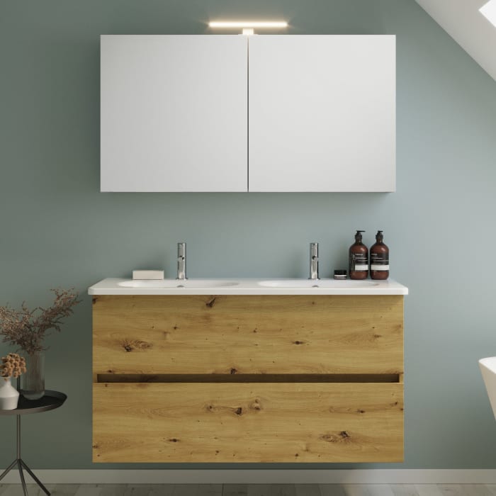 burgbad Liniq Badmöbel Set 120,5 cm mit LED-Spiegelschrank