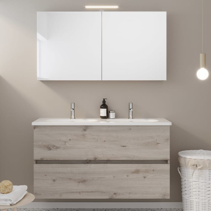 burgbad Liniq Badmöbel Set 120,5 cm mit LED-Spiegelschrank