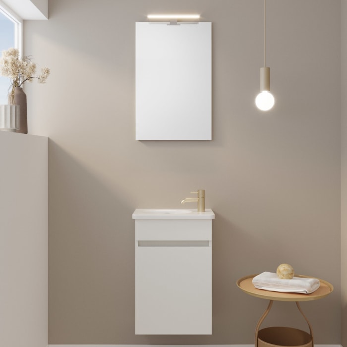 burgbad Liniq Badmöbel Set 45,5 cm mit LED-Lichtspiegel