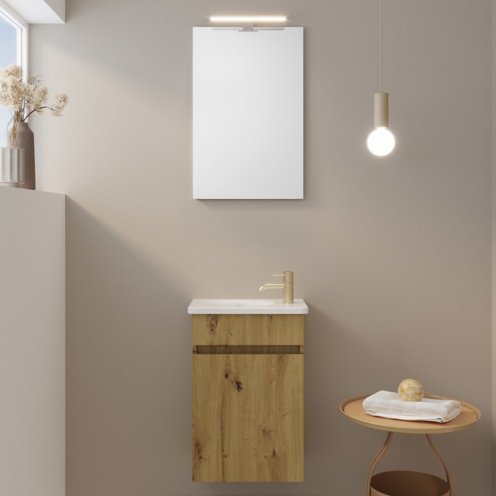 burgbad Liniq Badmöbel Set 45,5 cm mit LED-Lichtspiegel