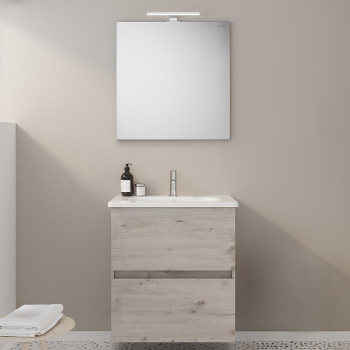 burgbad Liniq Badmöbel Set 60,5 cm mit LED-Lichtspiegel