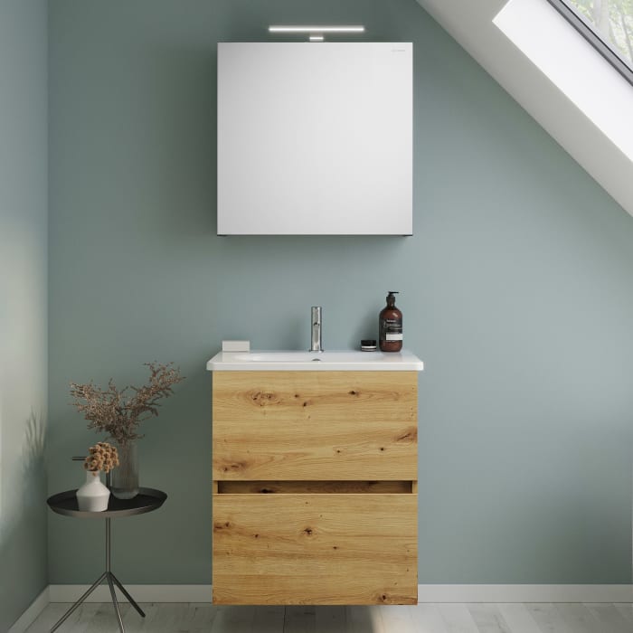 burgbad Liniq Badmöbel Set 60,5 cm mit LED-Spiegelschrank