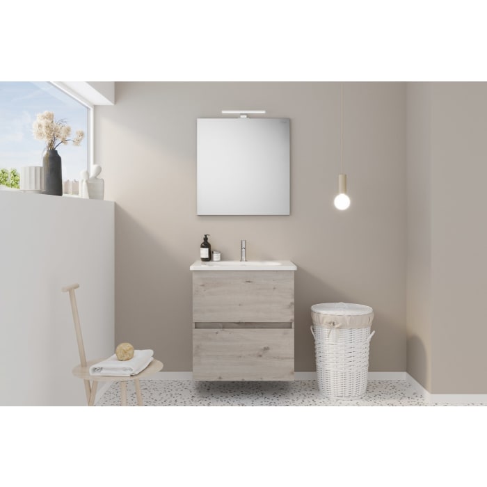 burgbad Liniq Badmöbel Set 60,5 cm mit LED-Lichtspiegel