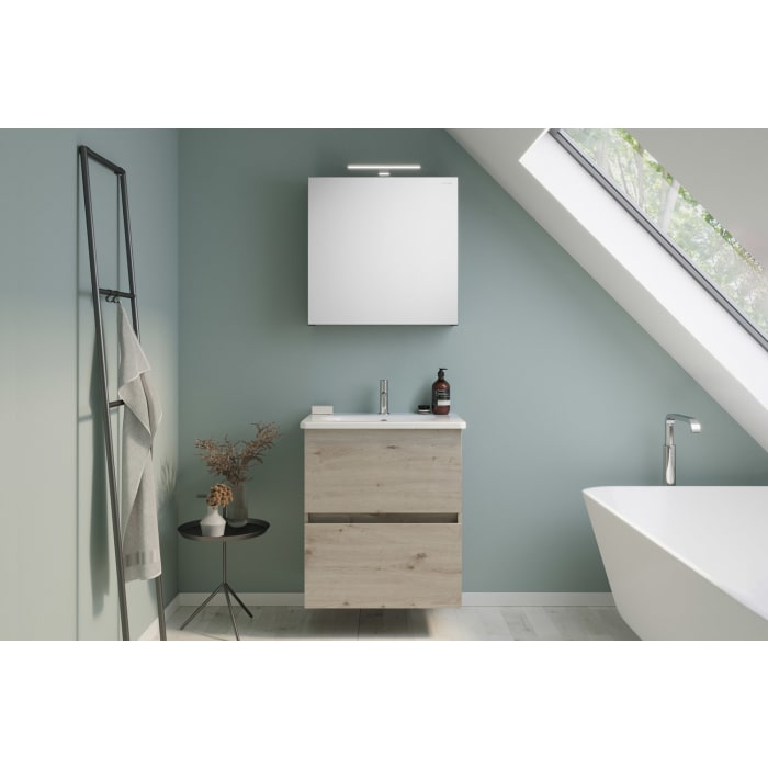 burgbad Liniq Badmöbel Set 60,5 cm mit LED-Spiegelschrank