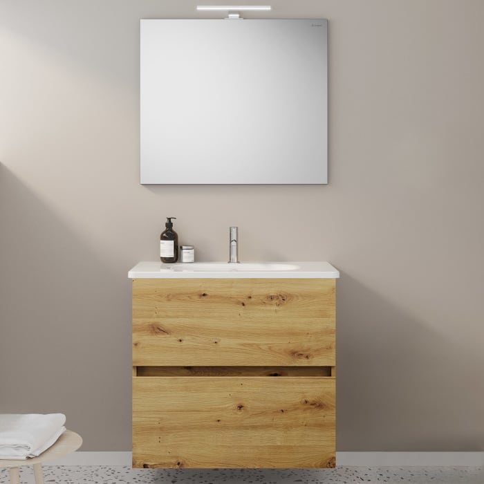 burgbad Liniq Badmöbel Set 80,5 cm mit LED-Lichtspiegel