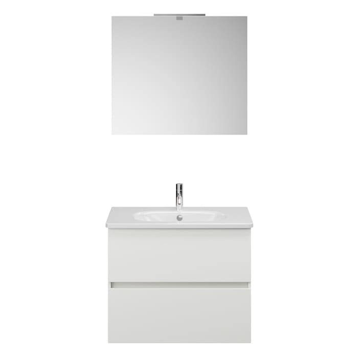 burgbad Liniq Badmöbel Set 80,5 cm mit LED-Lichtspiegel