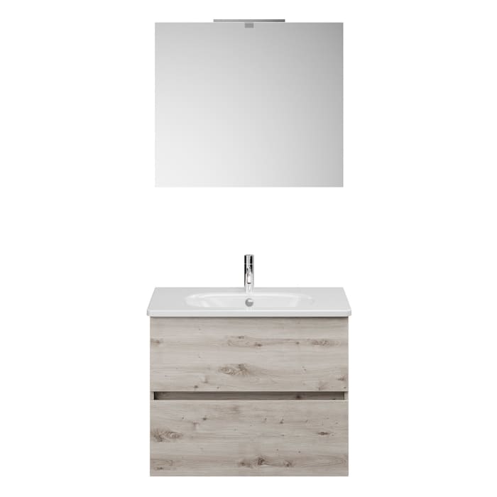 burgbad Liniq Badmöbel Set 80,5 cm mit LED-Lichtspiegel