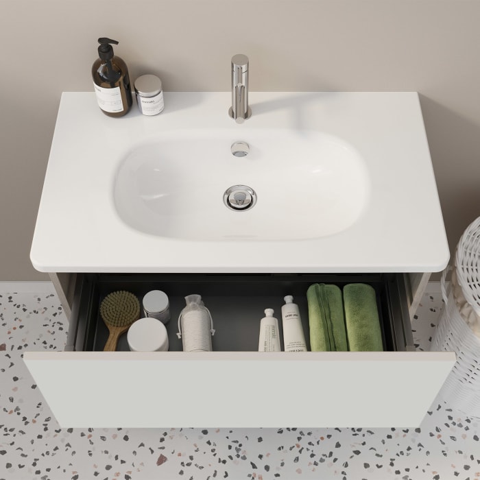 burgbad Liniq Badmöbel Set 80,5 cm mit LED-Spiegelschrank