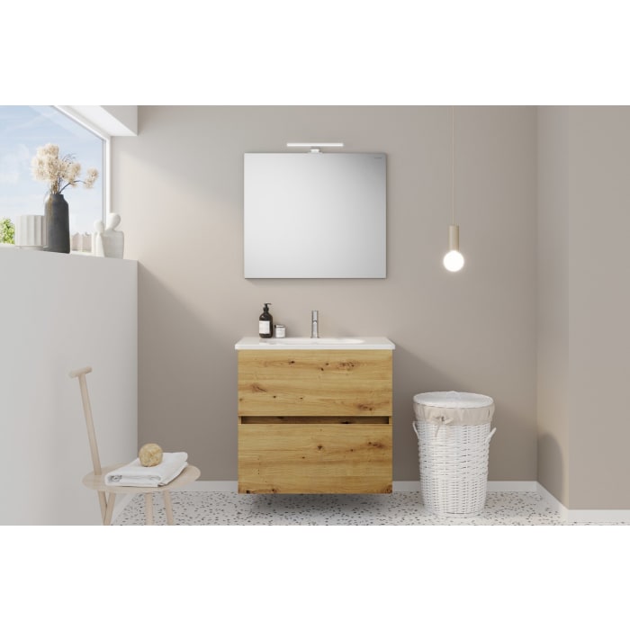 burgbad Liniq Badmöbel Set 80,5 cm mit LED-Lichtspiegel