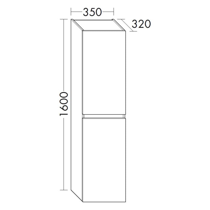 burgbad Liniq Hochschrank 35 x 32 x 160 cm