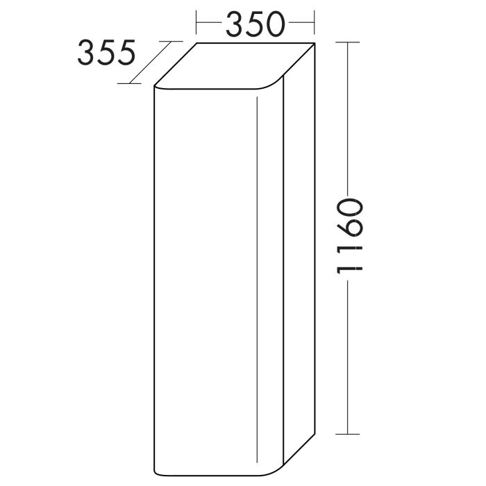 burgbad b:me halbhoher Schrank 35 cm, links