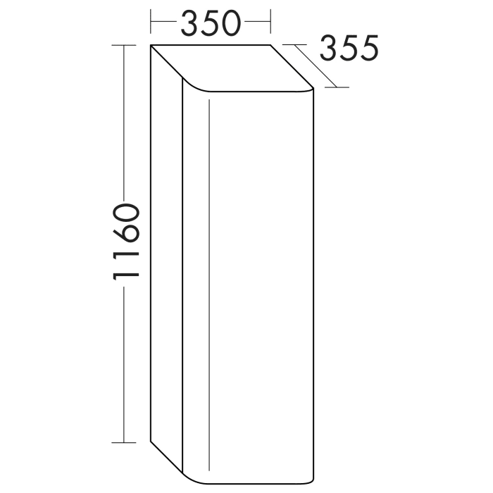 burgbad b:me halbhoher Schrank 35 cm, rechts