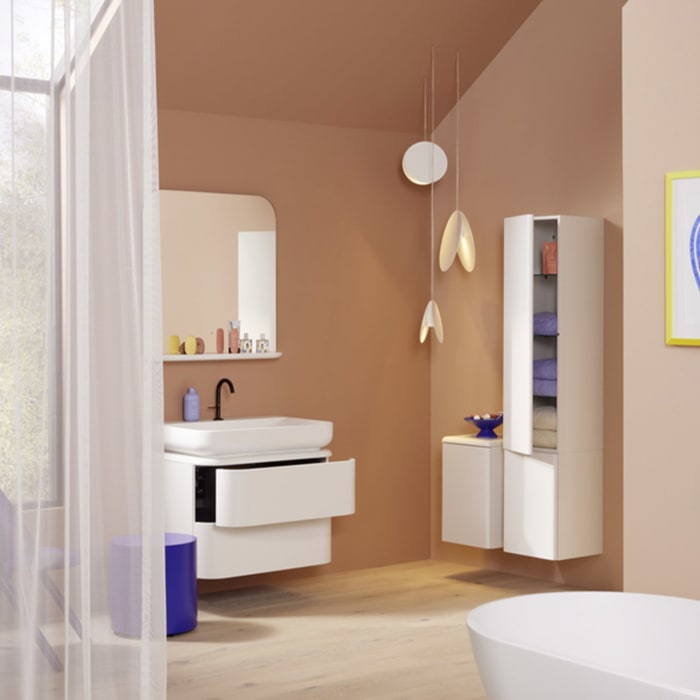 burgbad b:me halbhoher Schrank 35 cm, links