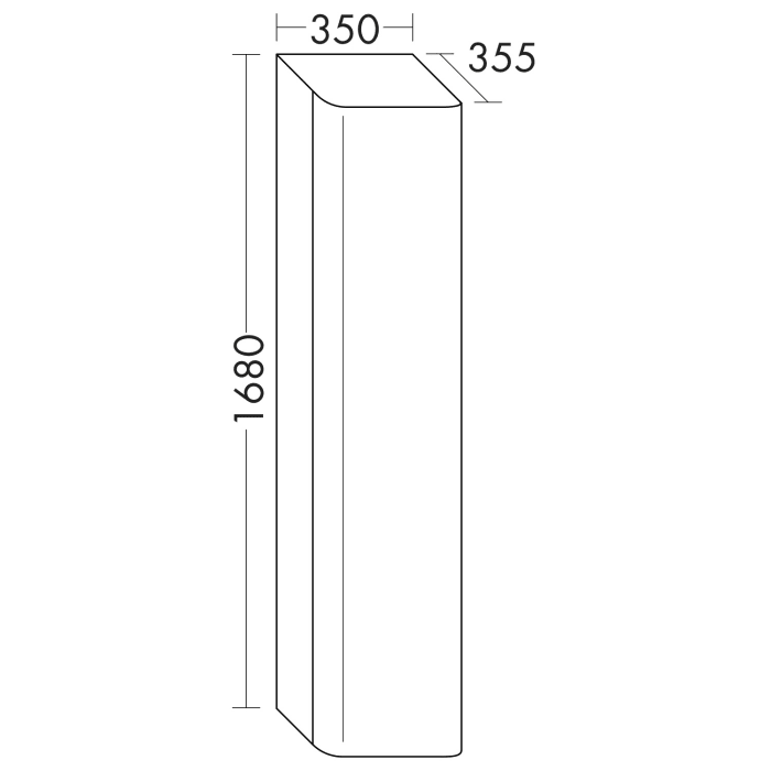 burgbad b:me Hochschrank 35 x 35,5 x 168 cm mit 1 Tür, Anschlag rechts