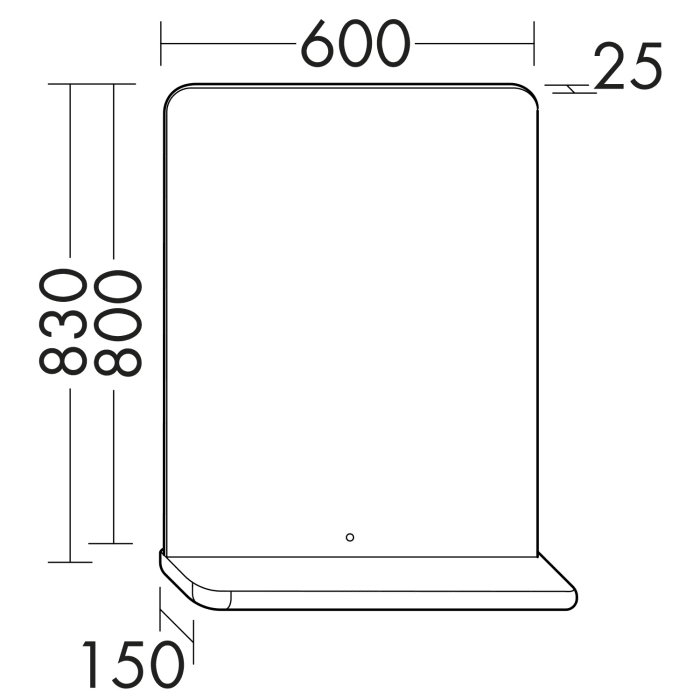 burgbad b:me Max Spiegel mit umlaufender LED-Beleuchtung, 60 cm