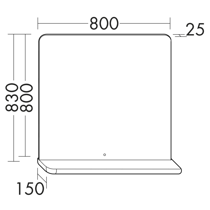 burgbad b:me Max Spiegel mit umlaufender LED-Beleuchtung, 80 cm