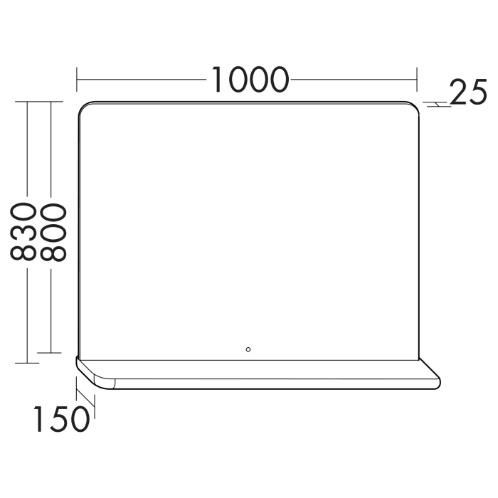 burgbad b:me Max Spiegel mit umlaufender LED-Beleuchtung, 100 cm