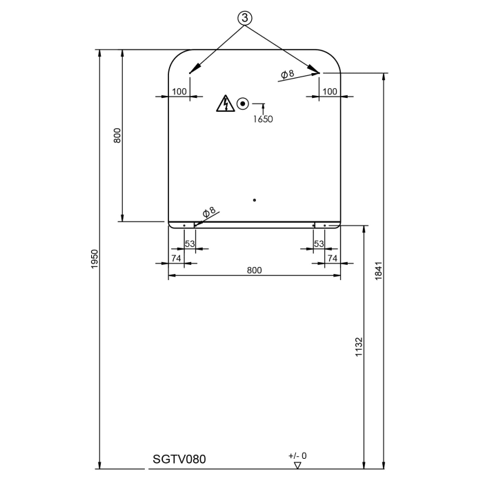 burgbad b:me Max Spiegel mit umlaufender LED-Beleuchtung, 80 cm
