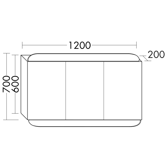 burgbad b:me Spiegelschrank mit LED-Beleuchtung, 120 cm, 3 Spiegeltüren, Doppeltür rechts