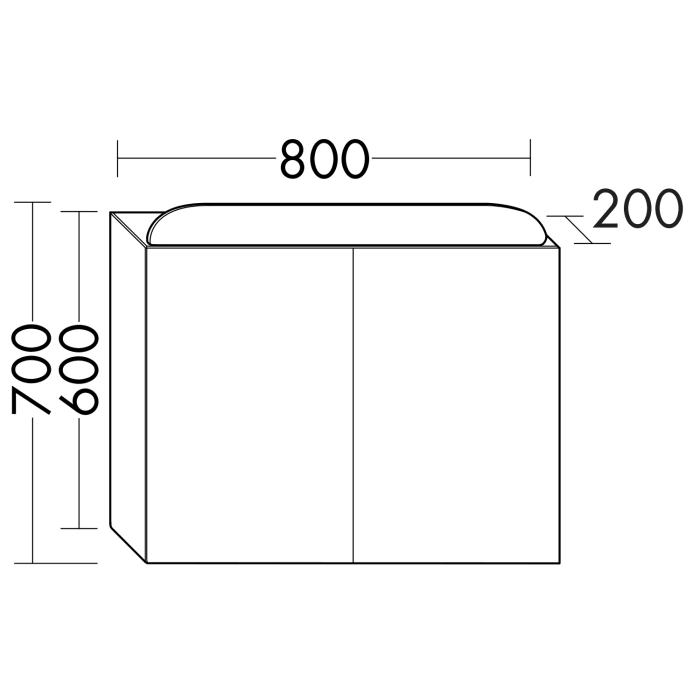 burgbad b:me Spiegelschrank mit LED-Beleuchtung, 80 cm, 2 Spiegeltüren