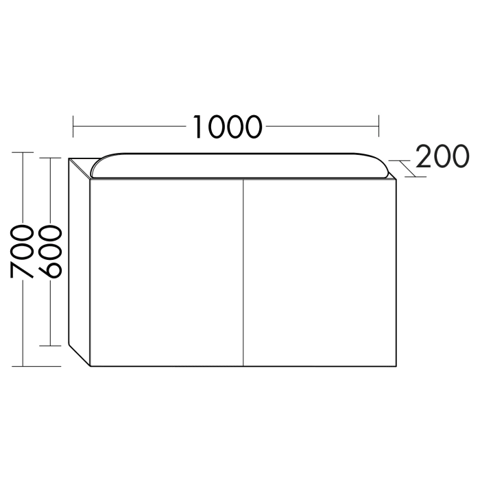burgbad b:me Spiegelschrank mit LED-Beleuchtung, 100 cm, 2 Spiegeltüren