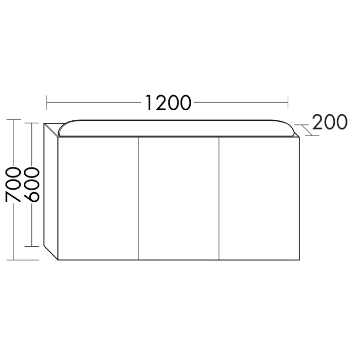 burgbad b:me Spiegelschrank mit LED-Beleuchtung, 120 cm, 3 Spiegeltüren, Doppeltür rechts