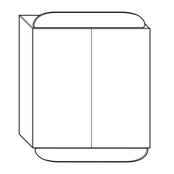 burgbad b:me Spiegelschrank mit LED-Beleuchtung, 60 cm, 2 Spiegeltüren
