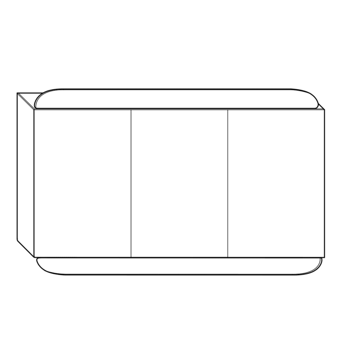 burgbad b:me Spiegelschrank mit LED-Beleuchtung, 120 cm, 3 Spiegeltüren, Doppeltür links