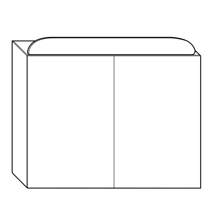 burgbad b:me Spiegelschrank mit LED-Beleuchtung, 80 cm, 2 Spiegeltüren