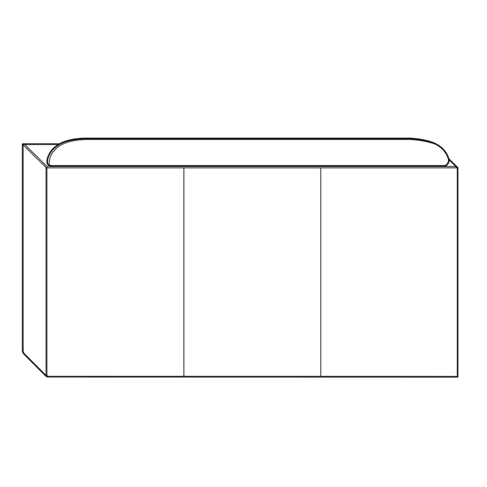 burgbad b:me Spiegelschrank mit LED-Beleuchtung, 120 cm, 3 Spiegeltüren, Doppeltür rechts