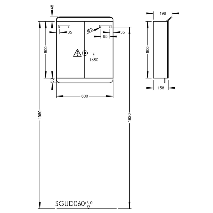 burgbad b:me Spiegelschrank mit LED-Beleuchtung, 60 cm, 2 Spiegeltüren