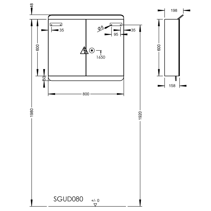 burgbad b:me Spiegelschrank mit LED-Beleuchtung, 80 cm, 2 Spiegeltüren