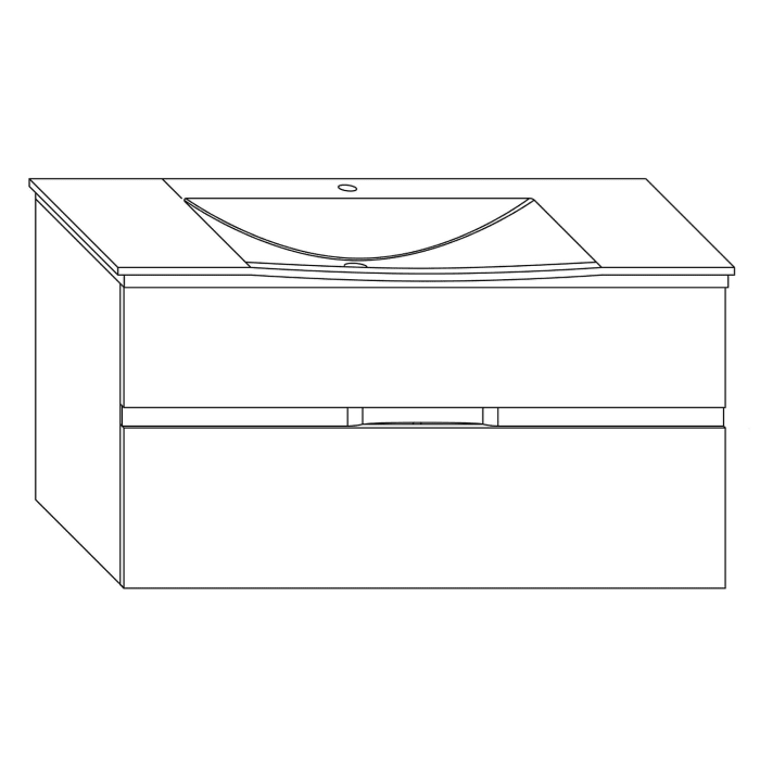 burgbad Orell Mineralguss-Waschtisch mit Waschtischunterschrank 123 x 50 cm
