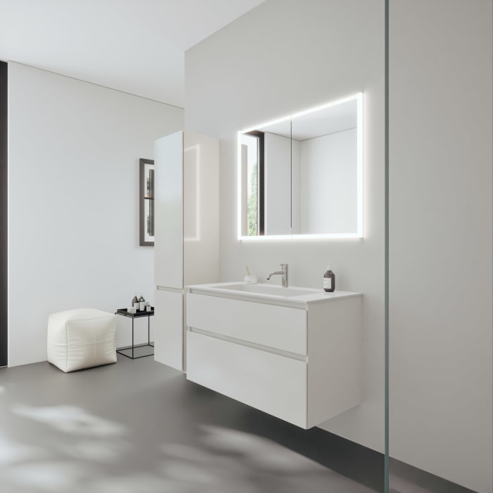 burgbad rl20 Spiegelschrank 102 cm, mit Klarglas Lichtrahmen für Wandeinbau