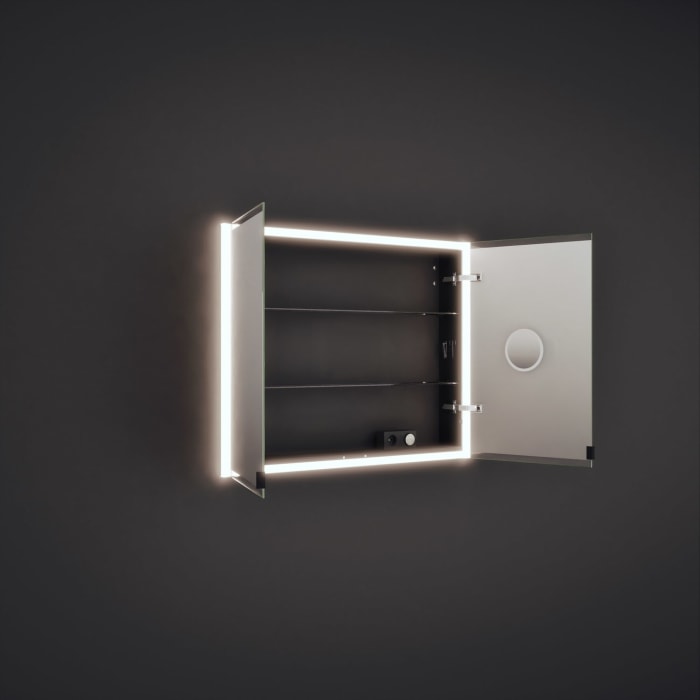 burgbad rl20 Spiegelschrank 102 cm, mit Klarglas Lichtrahmen für Wandeinbau