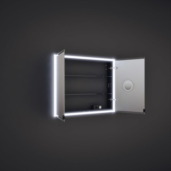 burgbad rl20 Spiegelschrank 102 cm, mit Klarglas Lichtrahmen für Wandeinbau