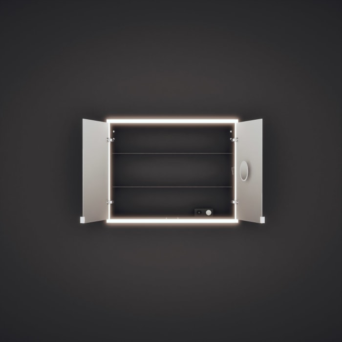 burgbad rl20 Spiegelschrank 102 cm, mit Lichtrahmen für Wandeinbau