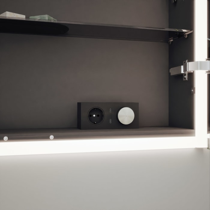 burgbad rl20 Spiegelschrank 121 cm, mit Klarglas Lichtrahmen für Wandeinbau