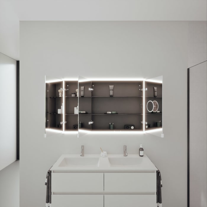 burgbad rl20 Spiegelschrank 121 cm, mit Lichtrahmen für Wandeinbau