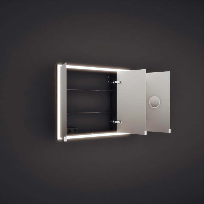 burgbad rl20 Spiegelschrank 121 cm, mit Lichtrahmen für Wandeinbau