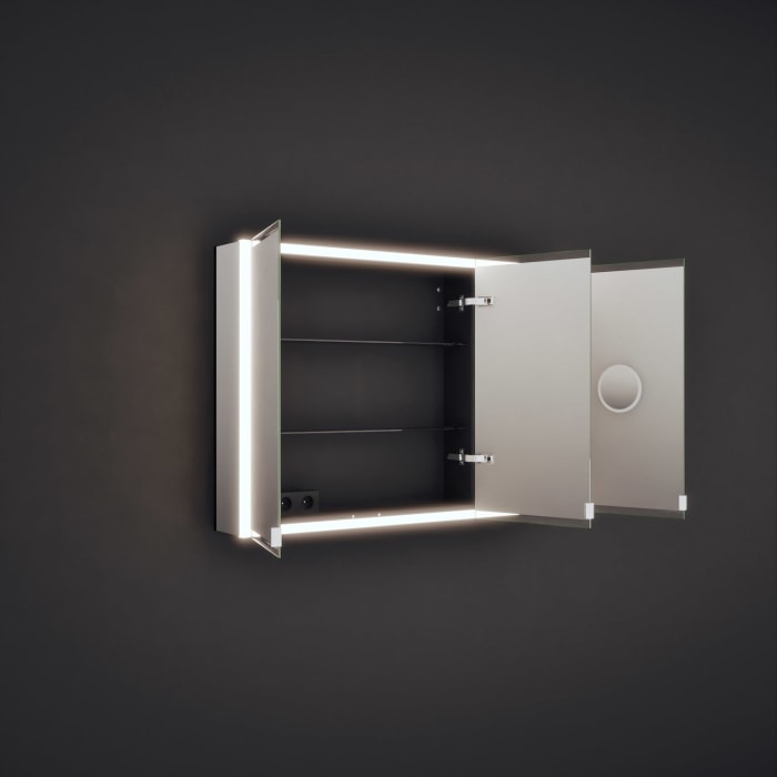 burgbad rl20 Spiegelschrank 121 cm, mit Klarglas Lichtrahmen