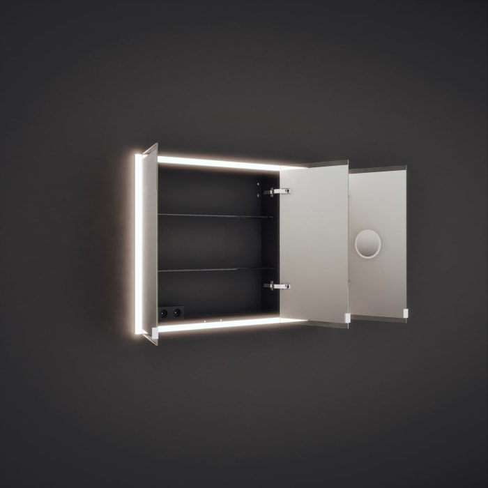 burgbad rl20 Spiegelschrank 121 cm, mit Klarglas Lichtrahmen für Wandeinbau