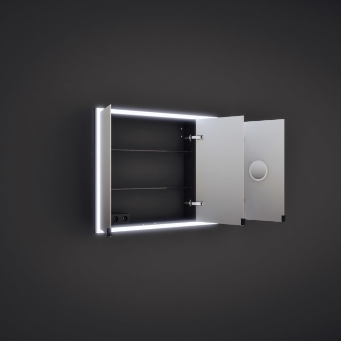 burgbad rl20 Spiegelschrank 121 cm, mit Lichtrahmen für Wandeinbau