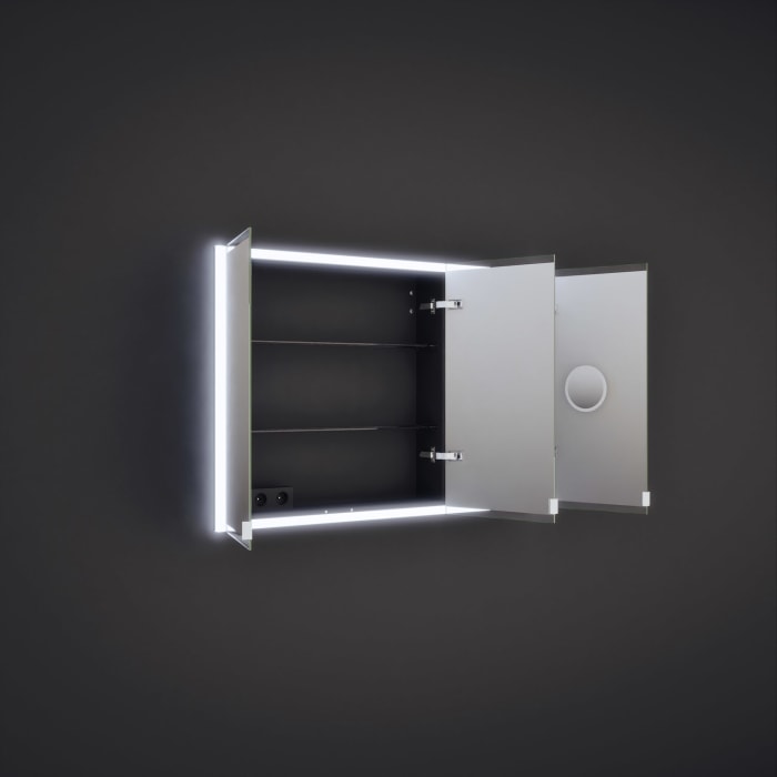 burgbad rl20 Spiegelschrank 121 cm, mit Klarglas Lichtrahmen für Wandeinbau