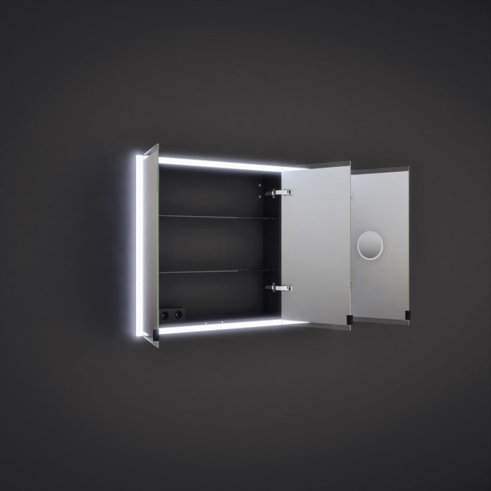 burgbad rl20 Spiegelschrank 121 cm, mit Klarglas Lichtrahmen für Wandeinbau