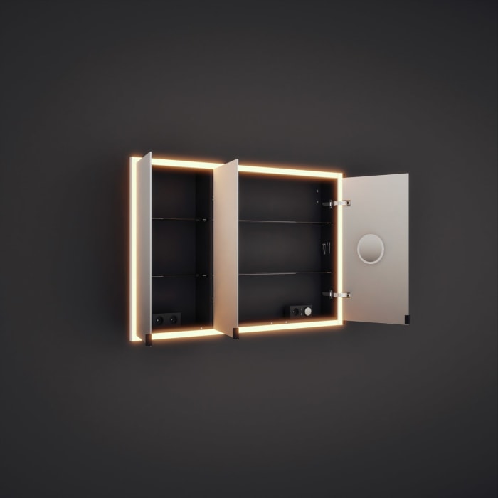 burgbad rl20 Spiegelschrank 121 cm, mit Lichtrahmen für Wandeinbau