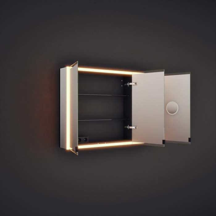 burgbad rl20 Spiegelschrank 121 cm, mit Klarglas Lichtrahmen