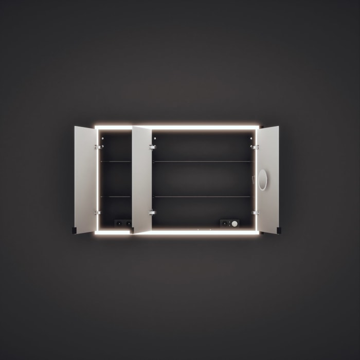 burgbad rl20 Spiegelschrank 121 cm, mit Lichtrahmen für Wandeinbau