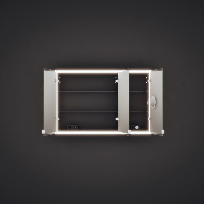 burgbad rl20 Spiegelschrank 121 cm, mit Klarglas Lichtrahmen